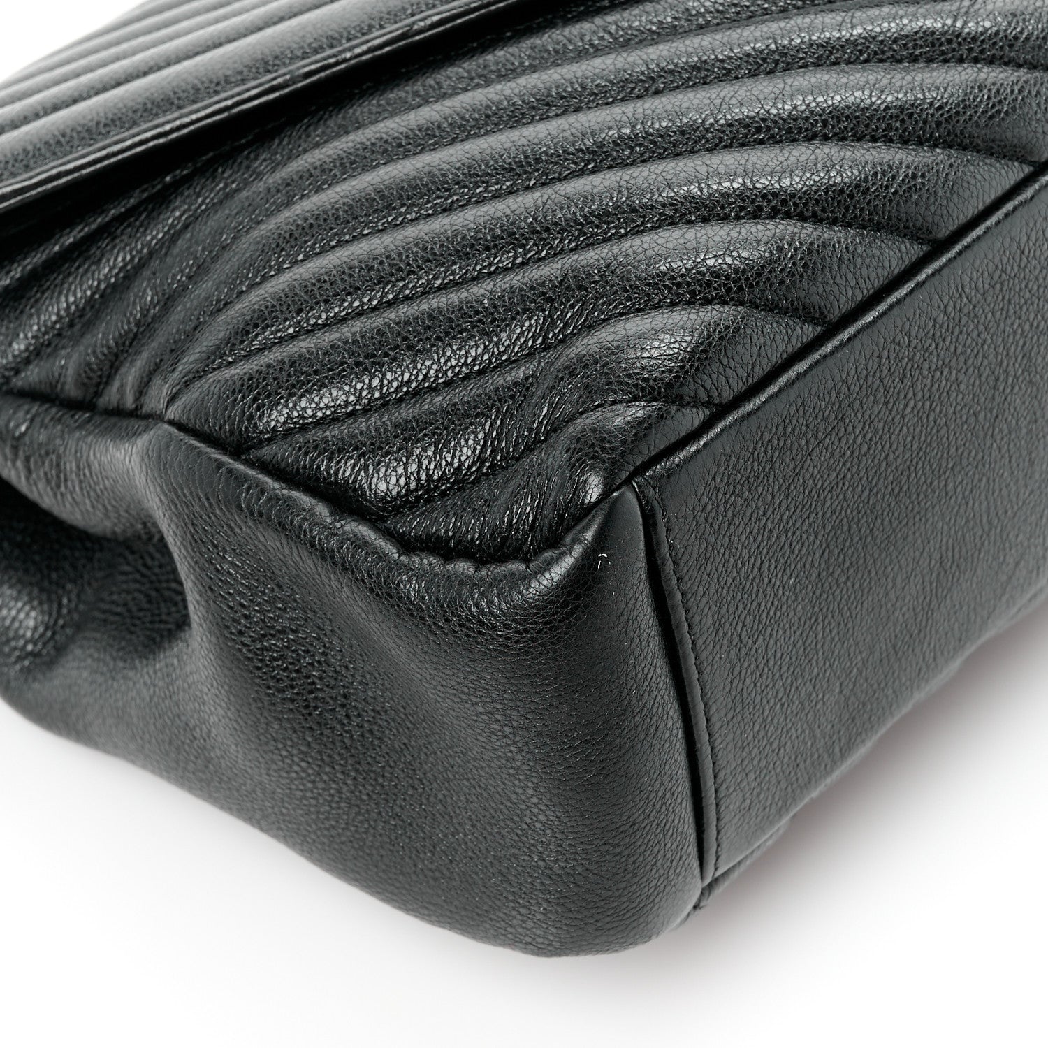 Saint Laurent Sheepskin Matelasse Chevron Monogram Large College Satchel Black 11 of 12