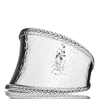 John Hardy Sterling Silver Classic Chain Hammered Cuff M 3 of 6