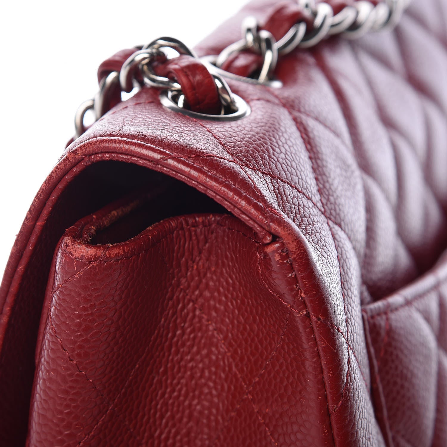 Chanel Caviar Quilted Jumbo Single Flap Red 14 of 27
