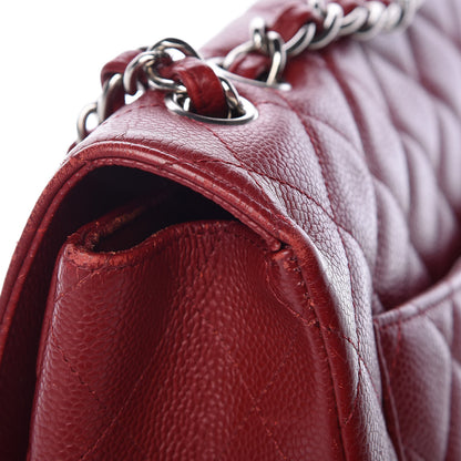 Chanel Caviar Quilted Jumbo Single Flap Red 14 of 27