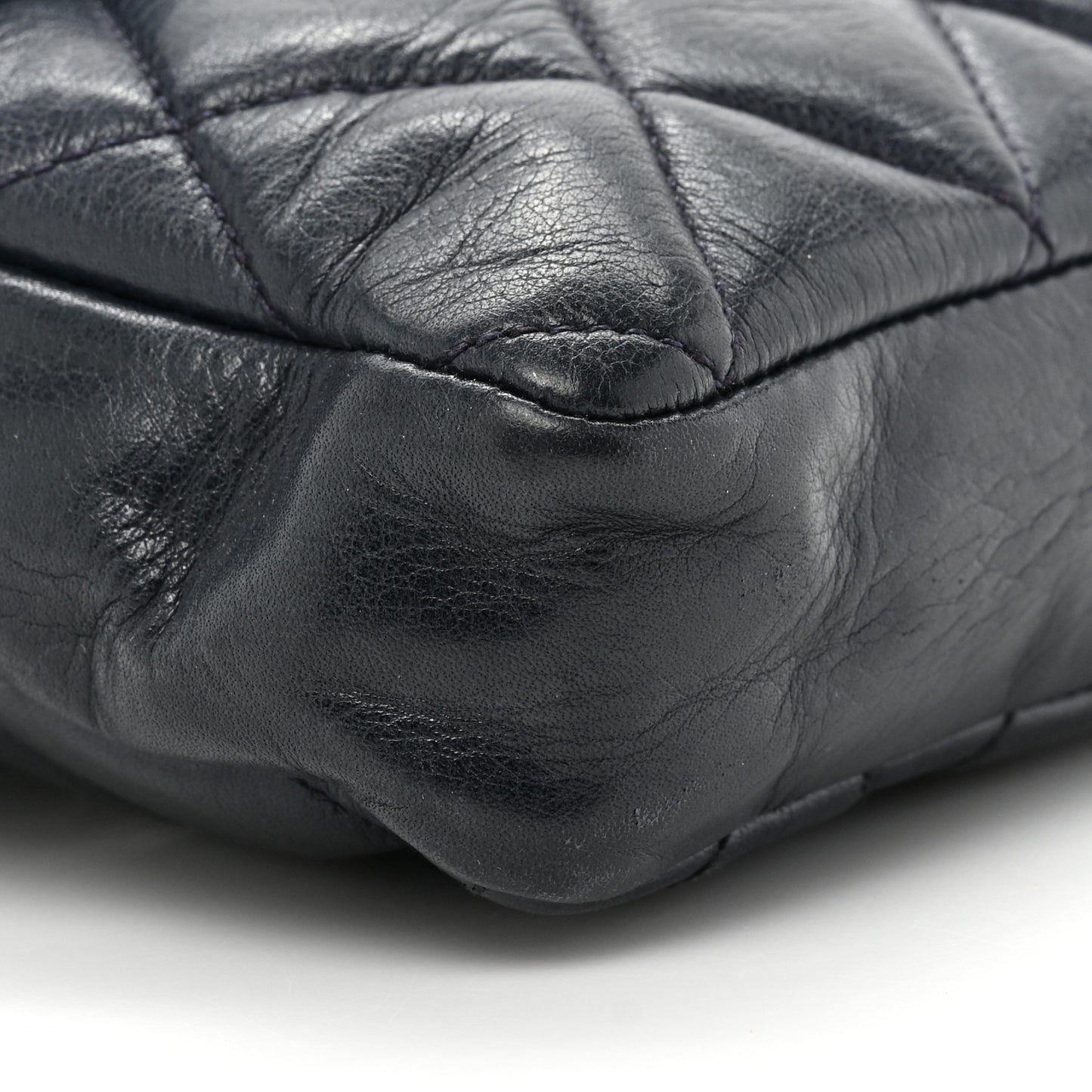 Lambskin Quilted Flap Waist Belt Bag 70 28 Navy