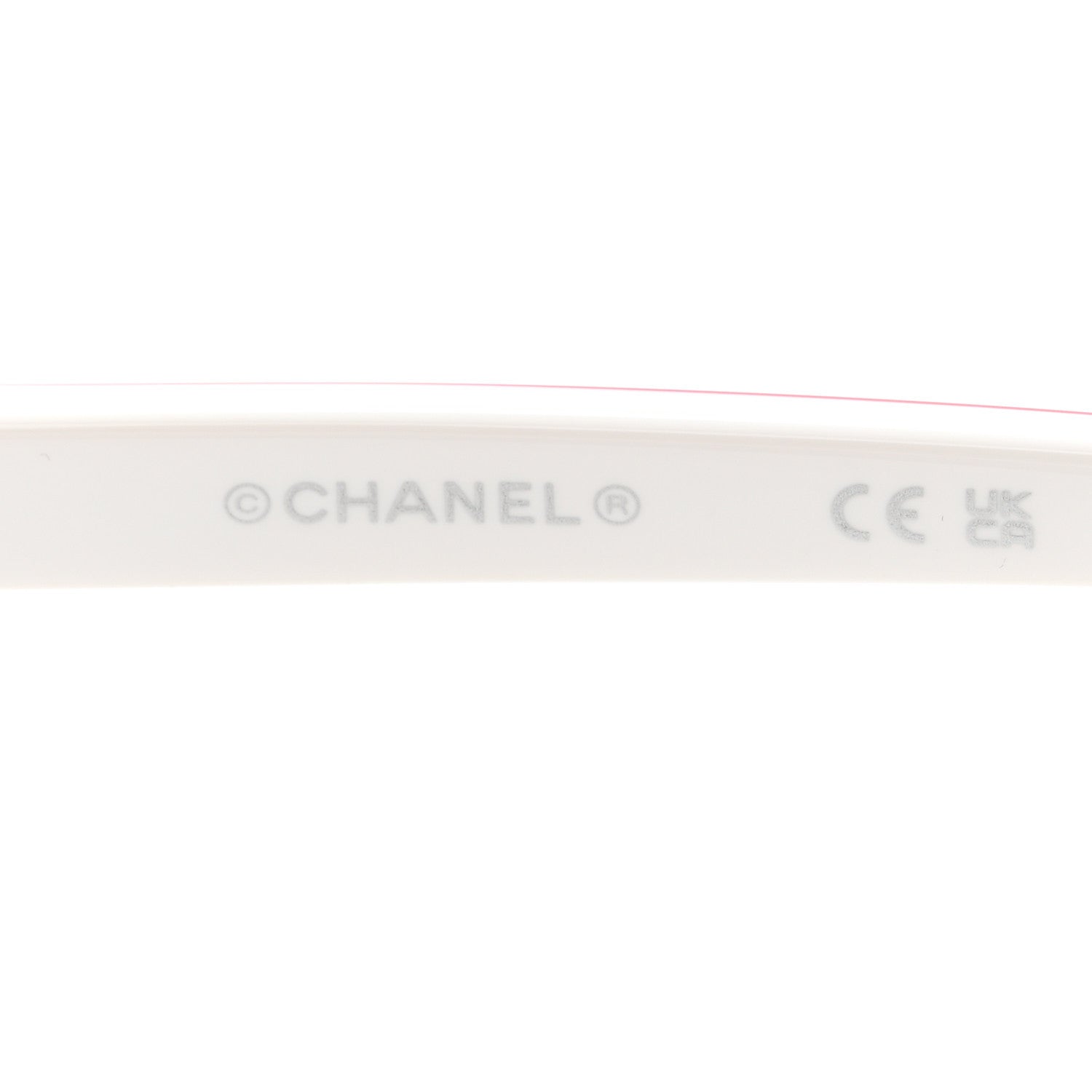 Chanel Acetate Shield Quilted Sunglasses 71655A White Red 5 of 8