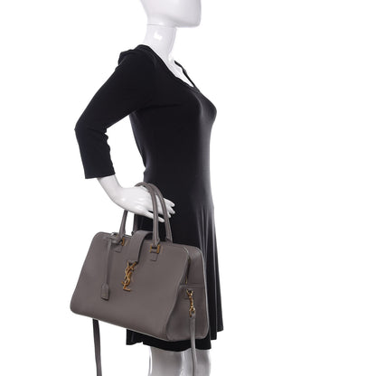 Saint Laurent Smooth Calfskin Medium Monogram Cabas Fog 2 of 12