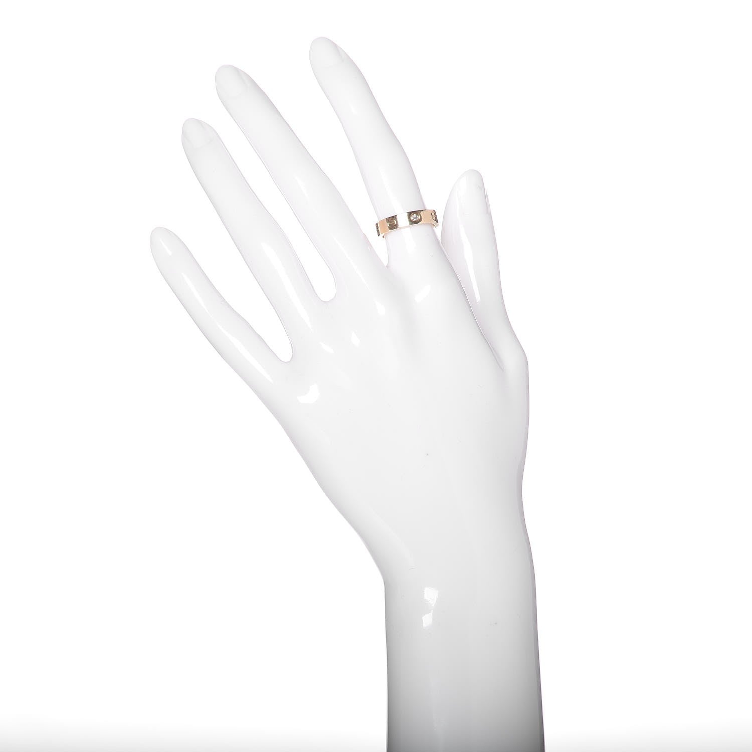 Cartier 18K Yellow Gold Diamond 4mm LOVE Wedding Band Ring 49 4.75 2 of 13