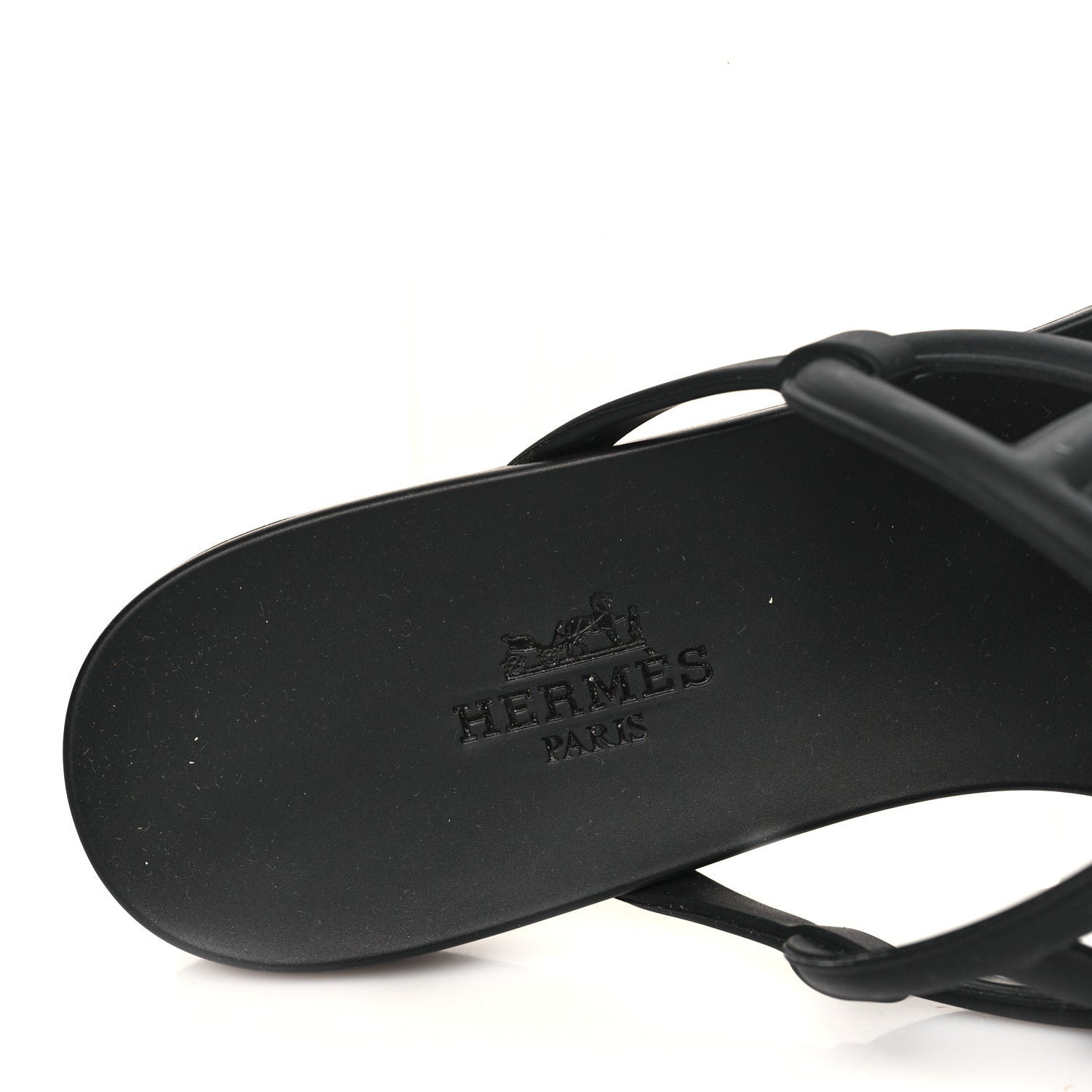 Hermes Rubber Womens Egerie Sandals 36 Black 8 of 9
