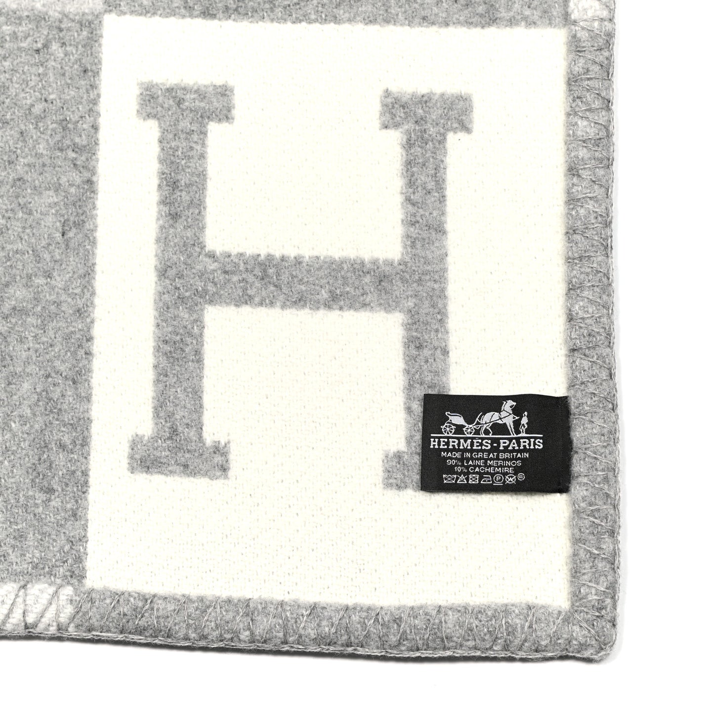 Wool Cashmere Avalon III Blanket Ecru Gris Clair