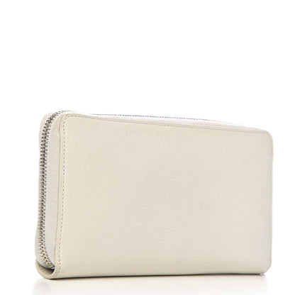 Balenciaga Agneau Giant 12 Silver Hardware Continental Zip Around Wallet White 3 of 7
