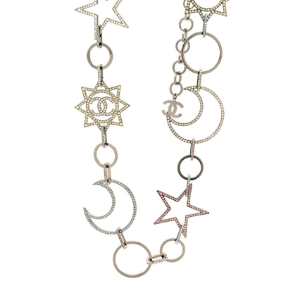 Chanel Ruthenium Crystal CC Star Moon Star Necklace 1 of 4