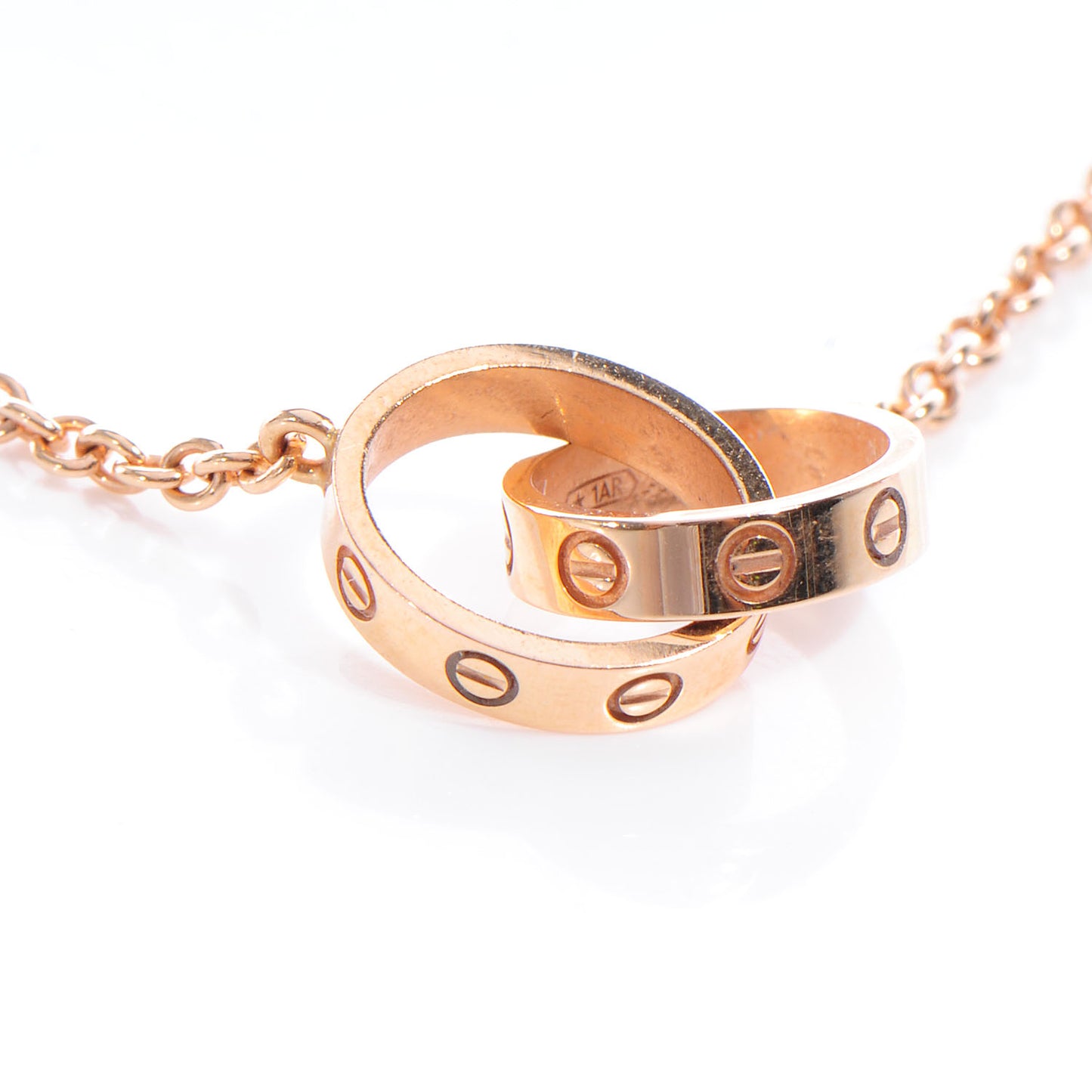 18K Pink Gold Interlocking LOVE Necklace