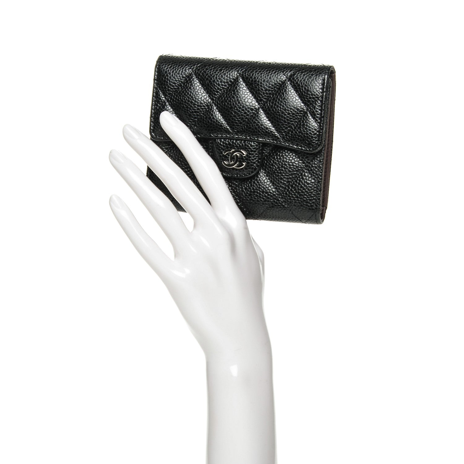 Chanel Caviar Quilted Compact Flap Wallet Black 2 of 7