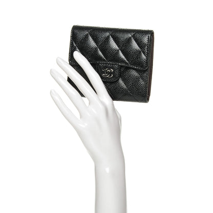 Chanel Caviar Quilted Compact Flap Wallet Black 2 of 7