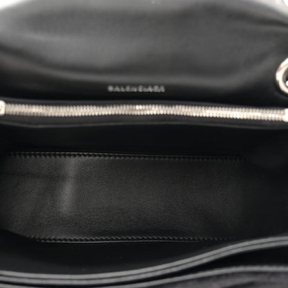 Balenciaga Velvet Quilted Small Crush Chain Bag Black 5 of 9