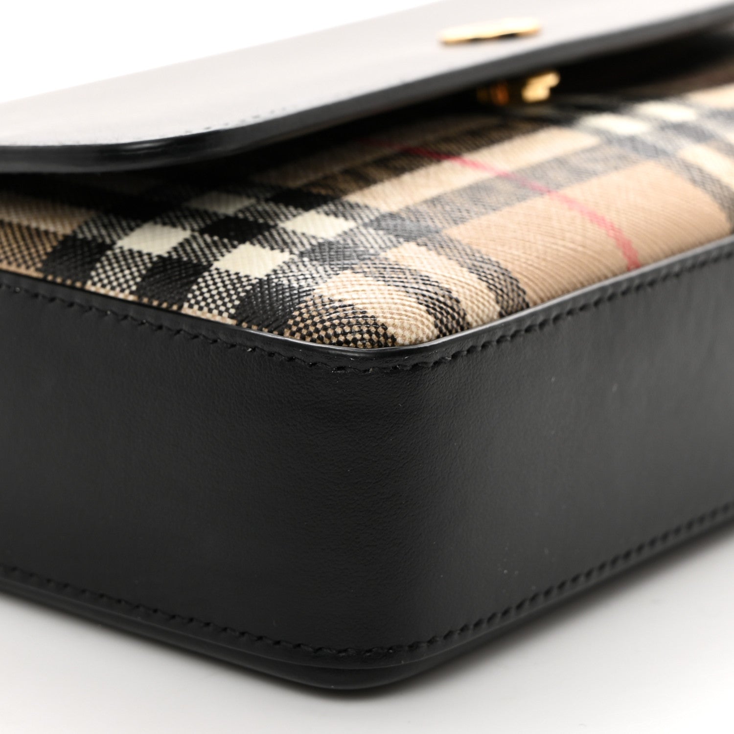 Burberry Calfskin Vintage Check New Hampshire Bag Black 10 of 11