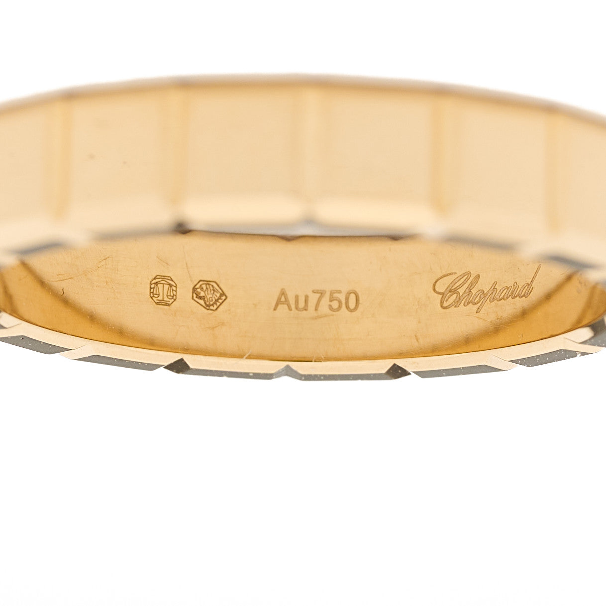 18K Yellow Gold Ice Cube Band Ring 54 7