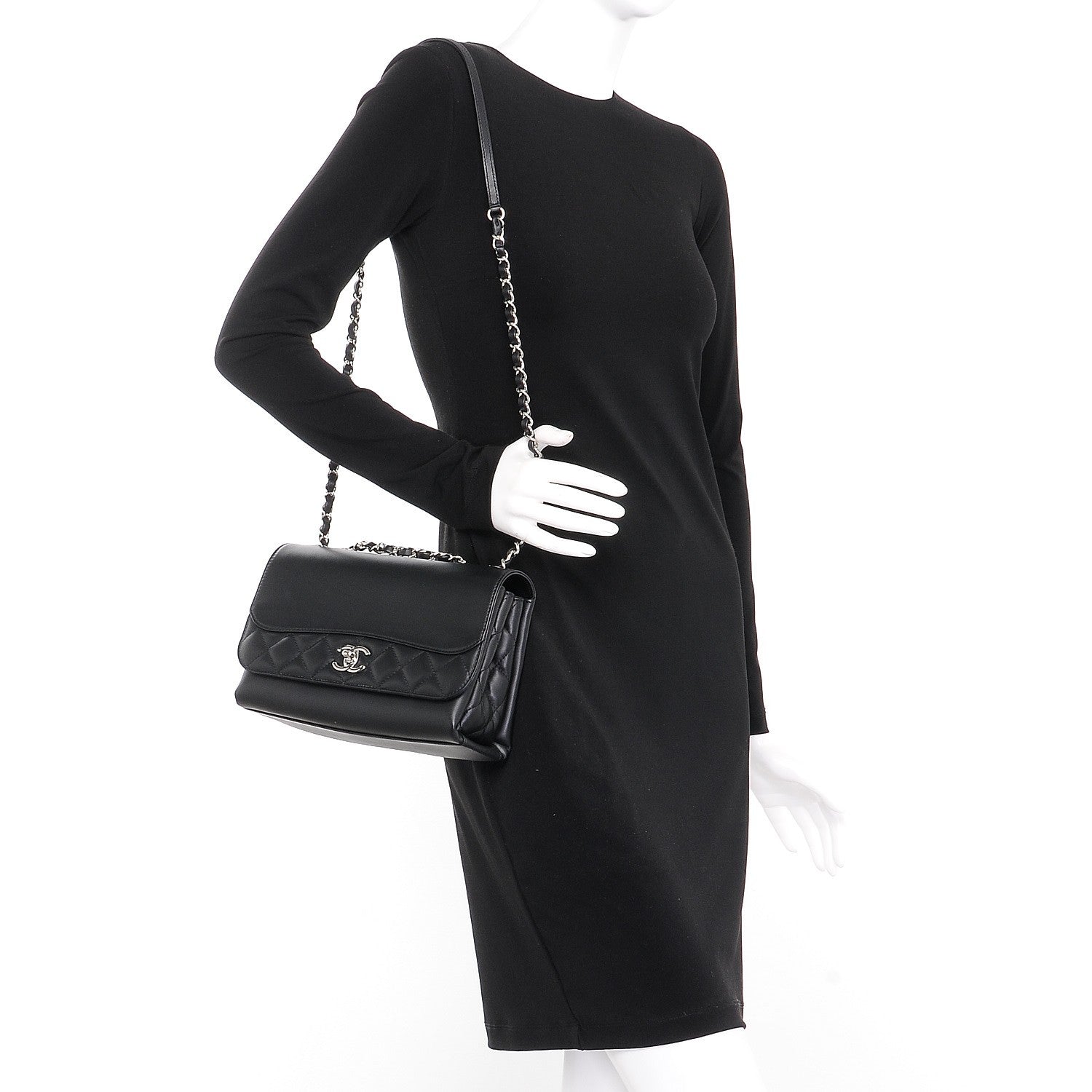 Chanel Calfskin Small Tramezzo Flap Black 2 of 8