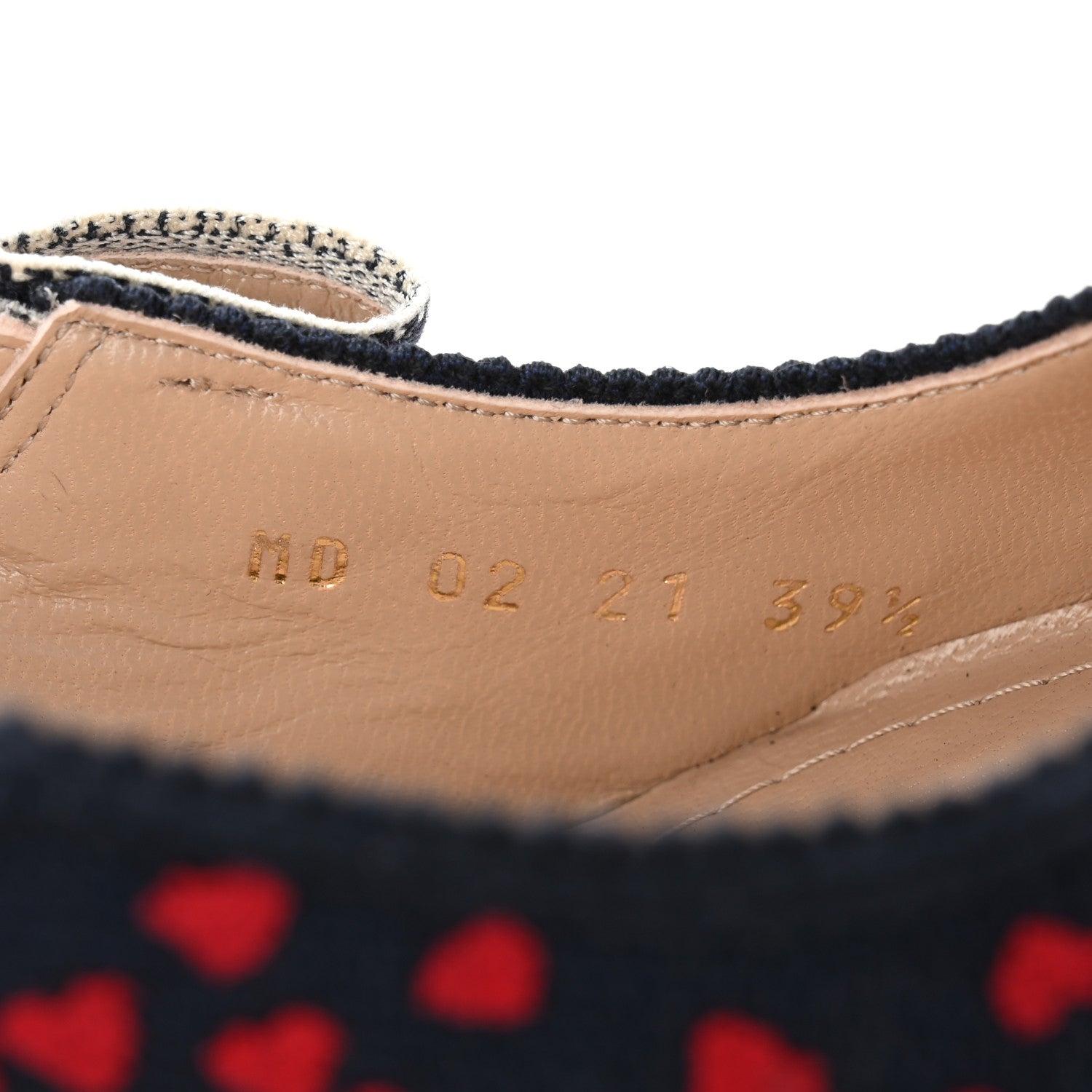 Christian Dior Canvas Ribbon Pop Heart I Love Paris Embroidered J'Adior Slingback 65mm Pumps 39.5 Deep Blue Red 9 of 10