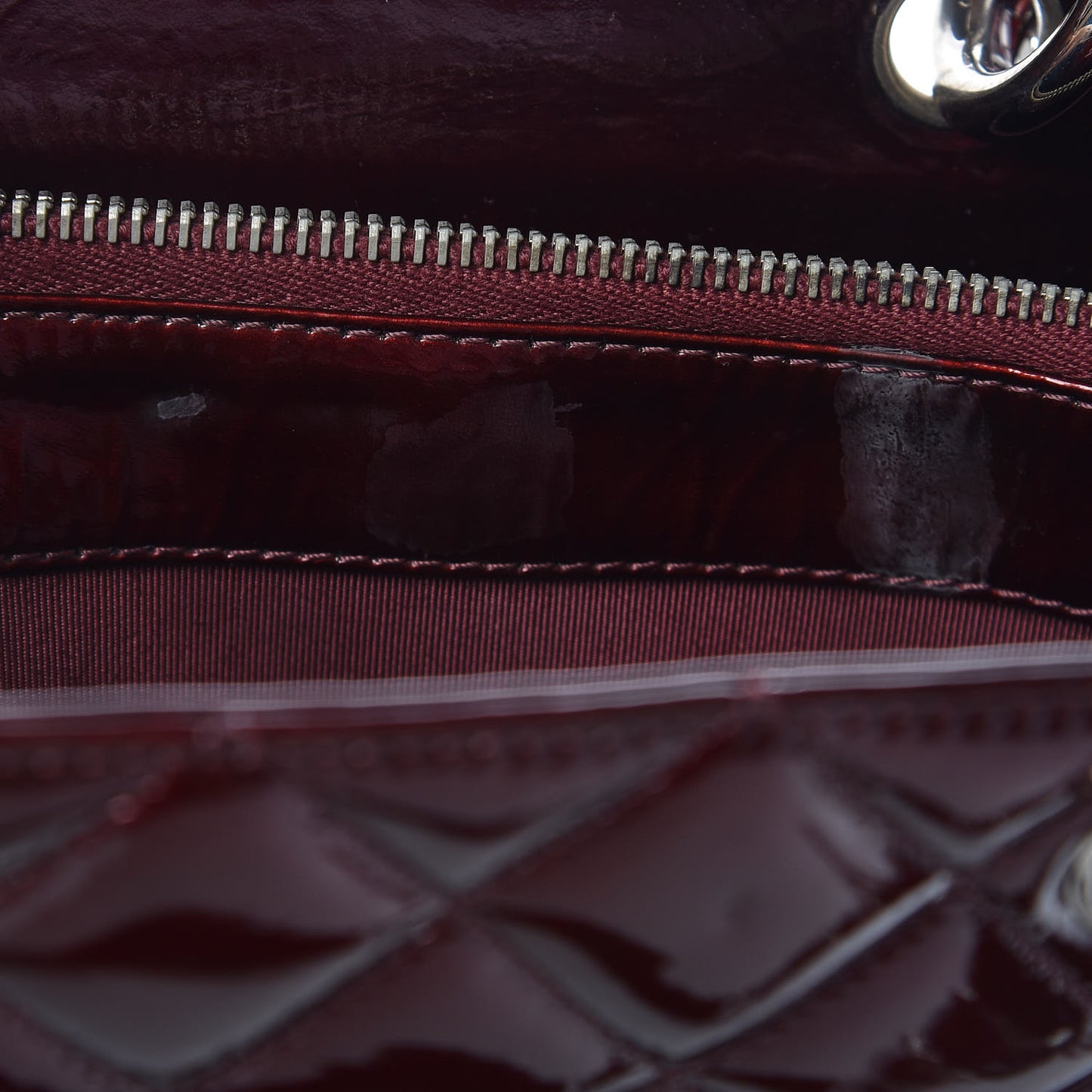 Patent Quilted Grand Shopping Tote GST Dark Bordeaux