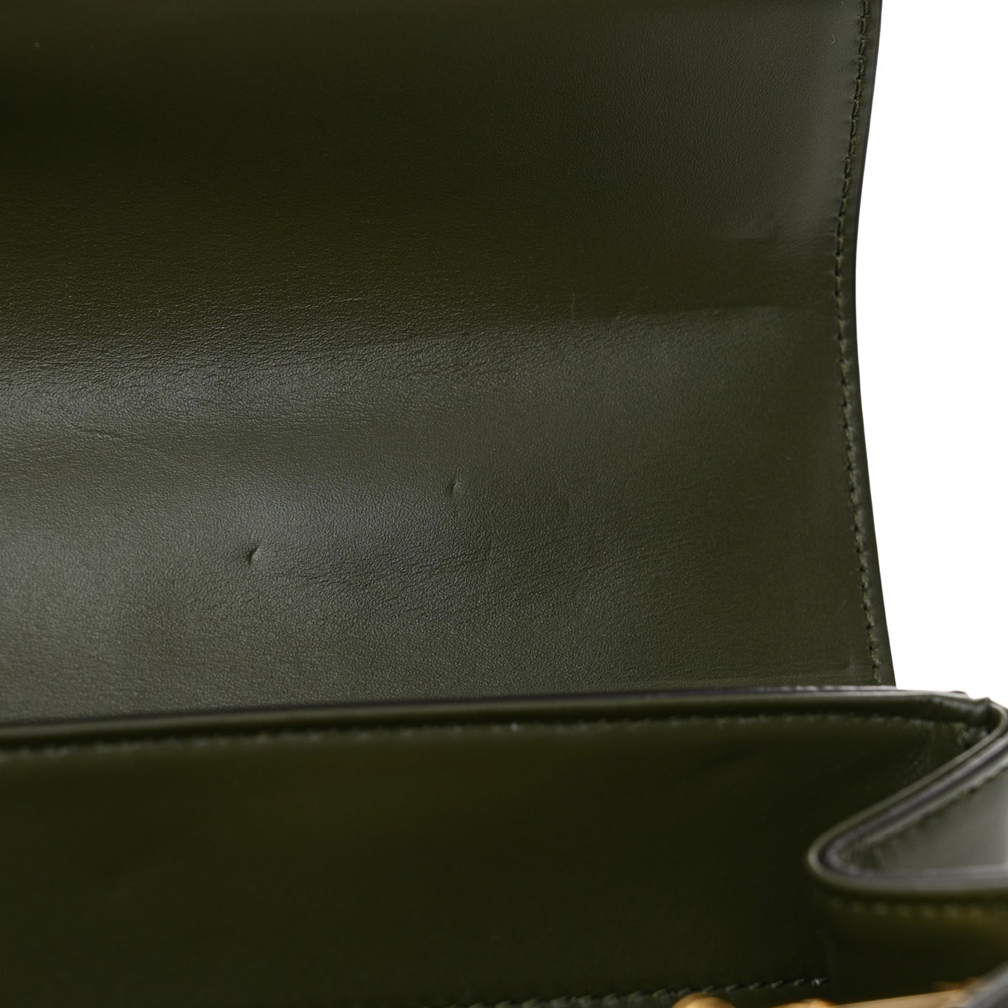 Satinated Calfskin Medium 16 Top Handle Bag Khaki