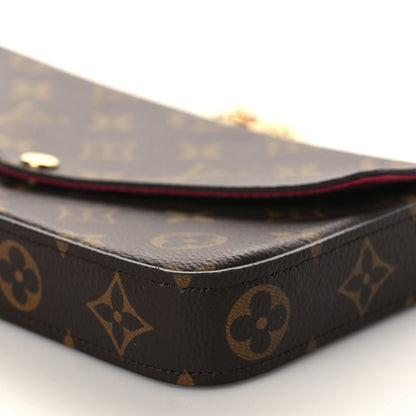 Louis Vuitton Monogram Pochette Felicie Chain Wallet Fuchsia 10 of 11