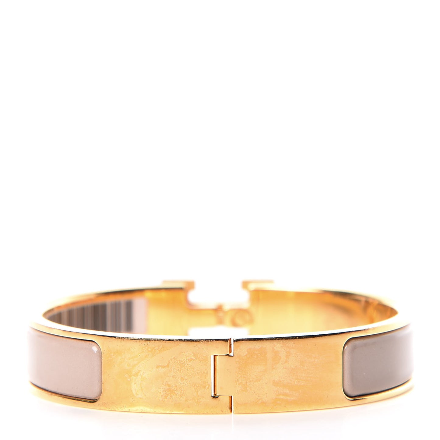 Enamel Clic Clac H Narrow Bracelet PM Marron Glace