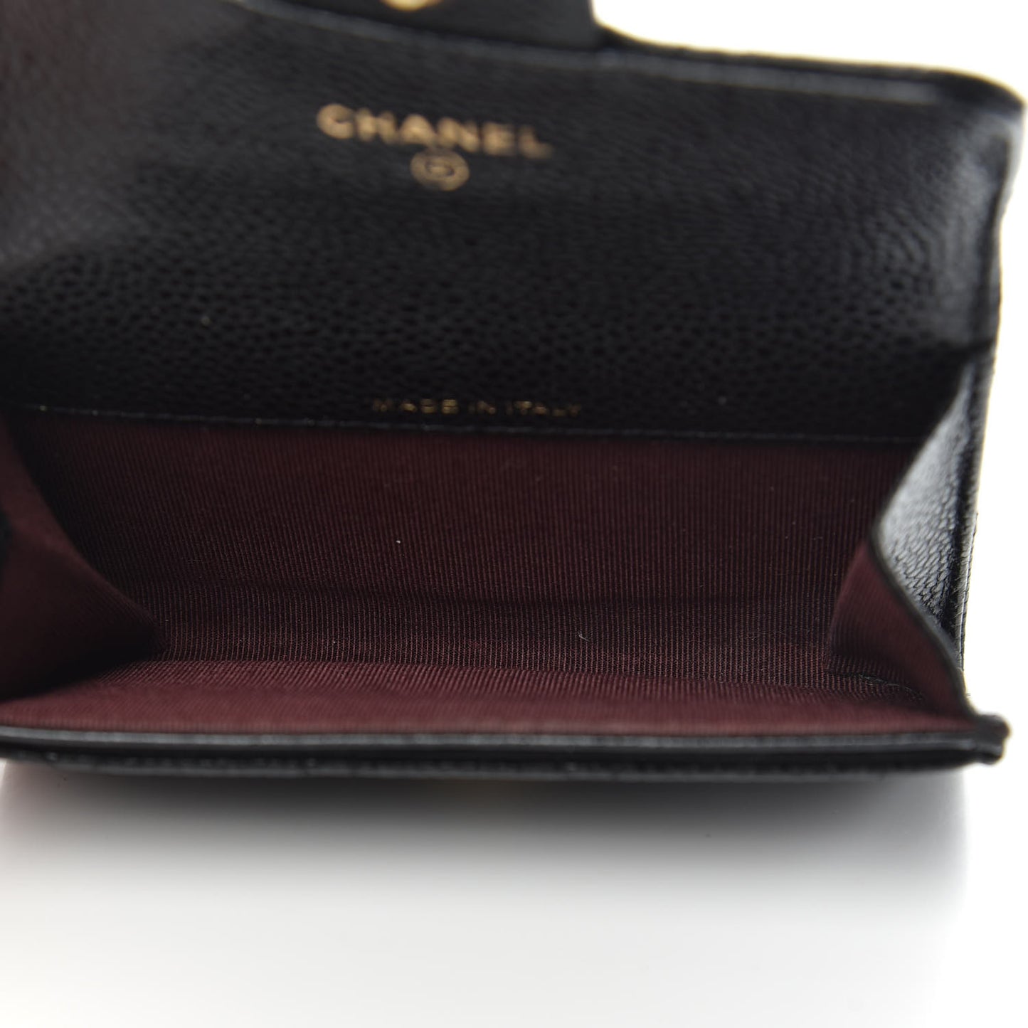 Caviar Quilted Flap Card Holder Black