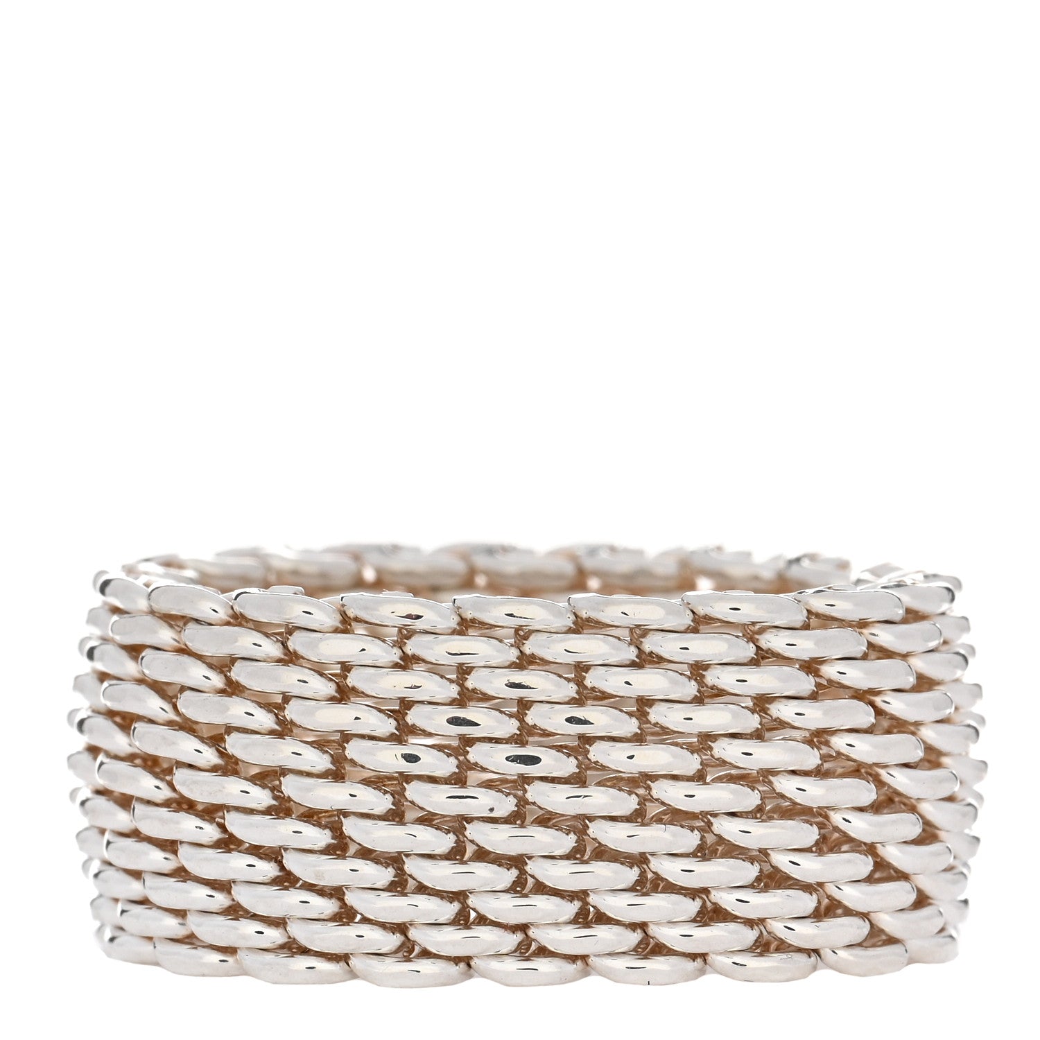 Tiffany Sterling Silver Somerset Mesh Ring 50 5.25 1 of 4