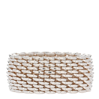 Tiffany Sterling Silver Somerset Mesh Ring 50 5.25 1 of 4