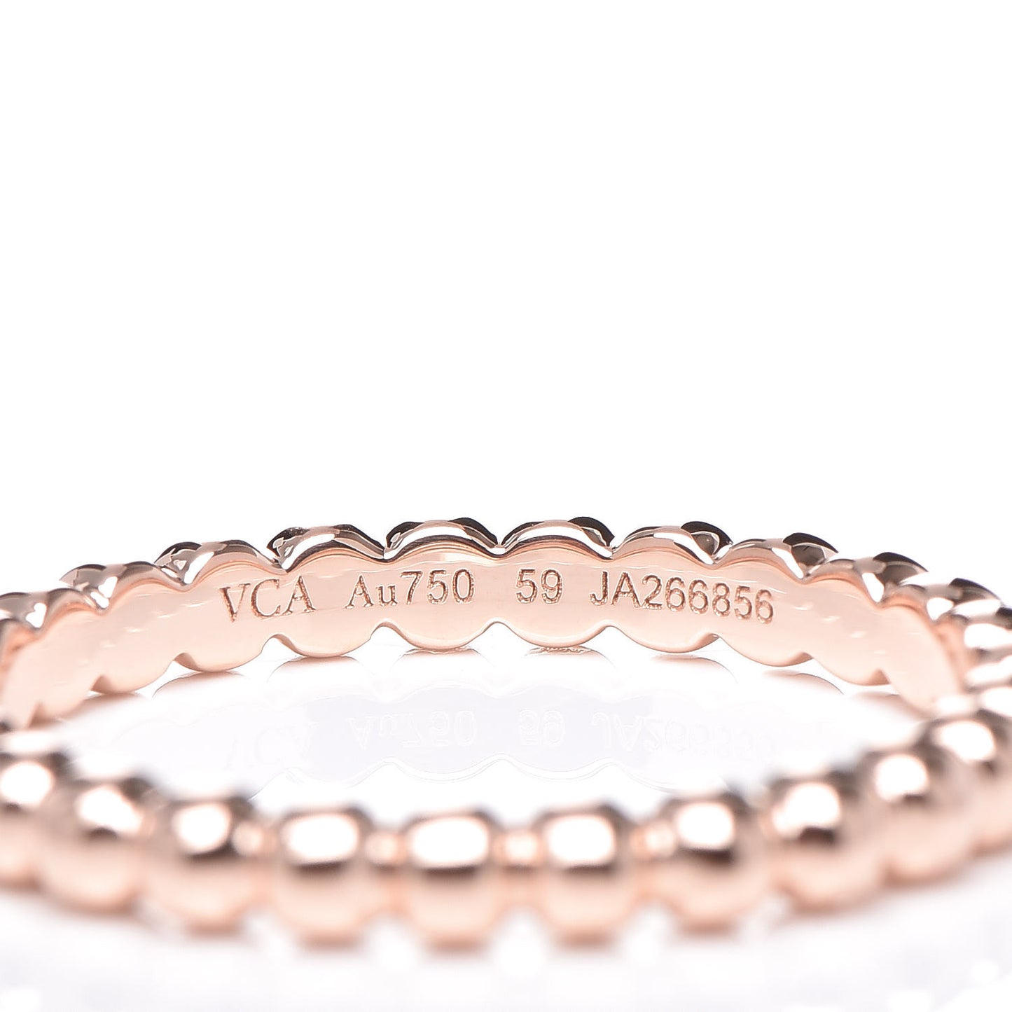 18K Rose Gold Medium Perlee Ring 59 8.75