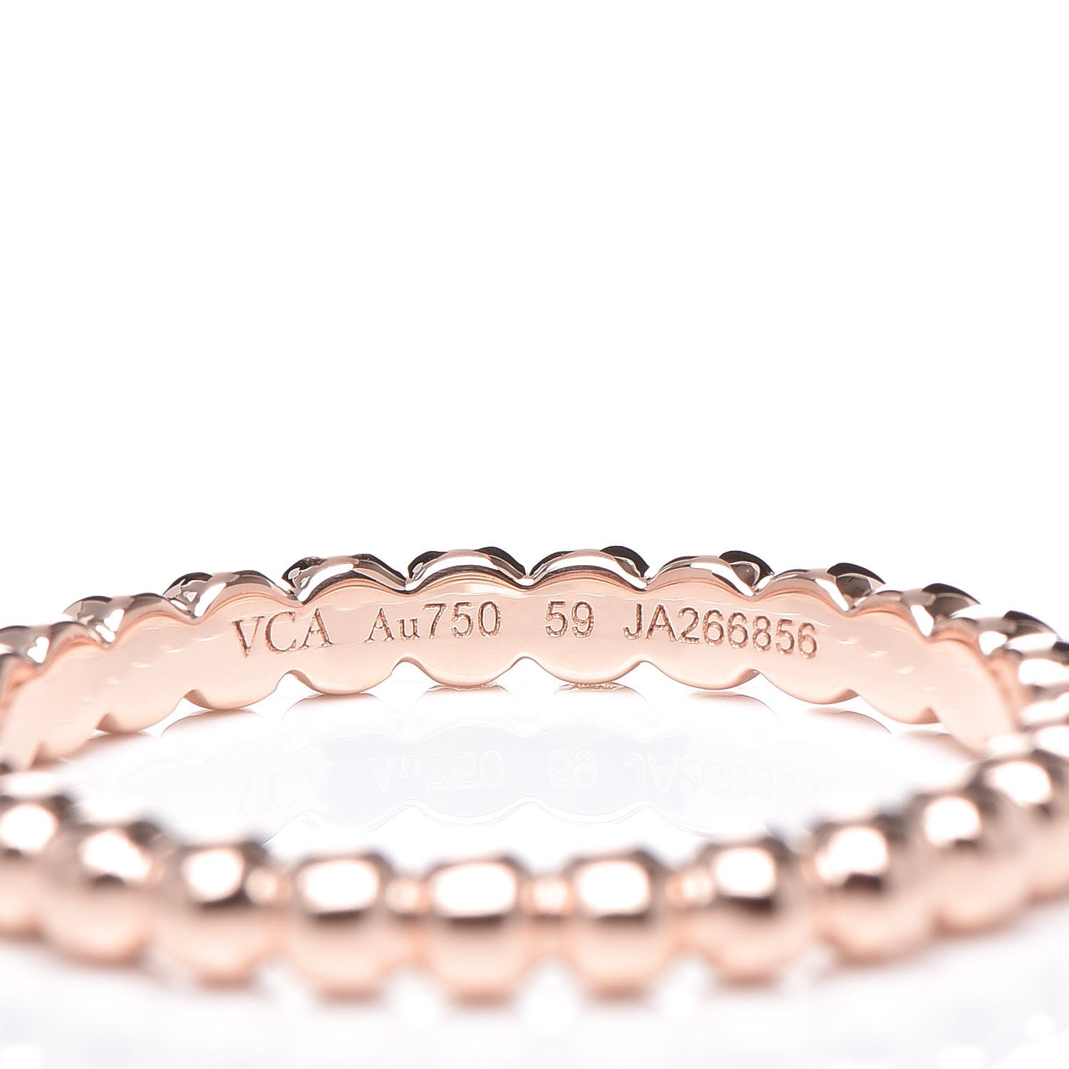 Van Cleef & Arpels 18K Rose Gold Medium Perlee Ring 59 8.75 4 of 5