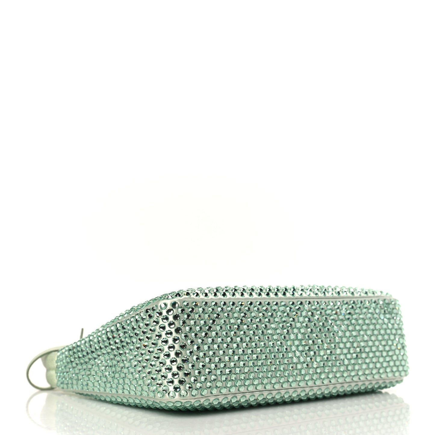 Satin Crystal Mini Re-Edition 2000 Bag Acqua