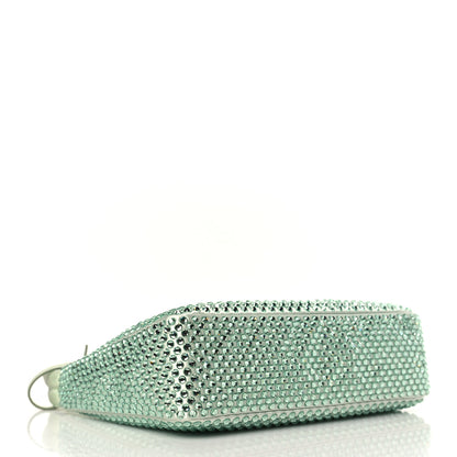 Prada Satin Crystal Mini Re-Edition 2000 Bag Acqua 4 of 10