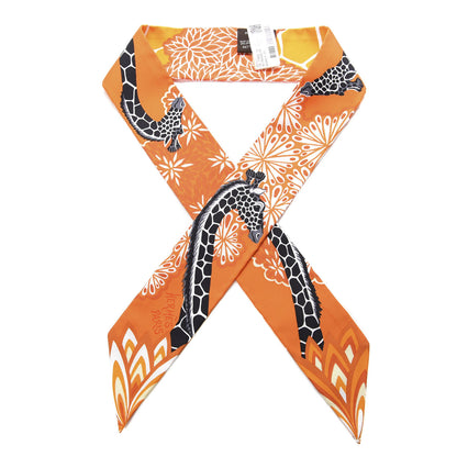 Hermes Silk The Three Graces Twilly Orange Mangue Anthracite 1 of 2