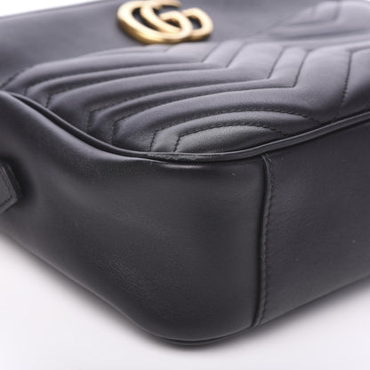 Gucci Calfskin Matelasse Medium GG Marmont Chain Shoulder Bag Black 7 of 9
