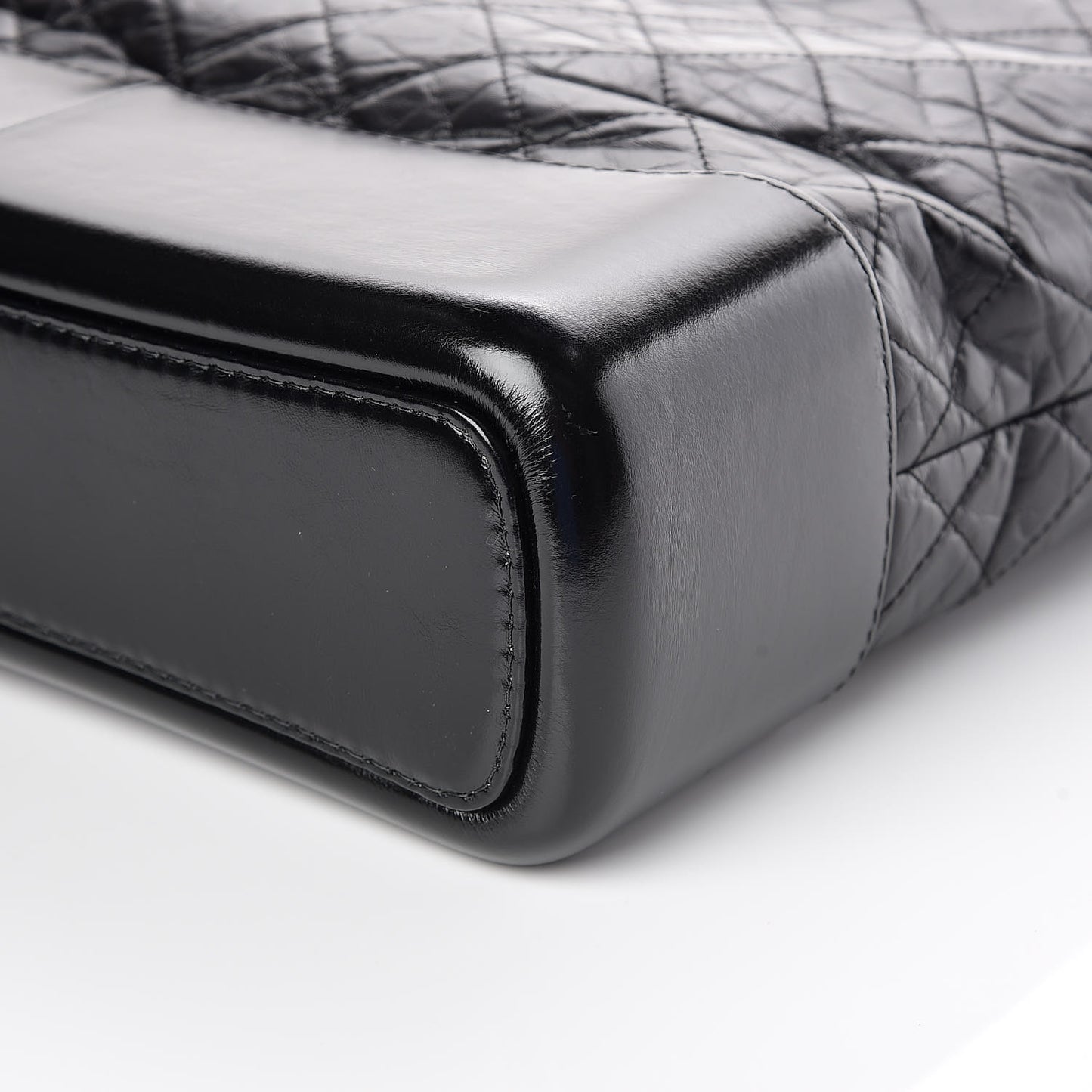 Aged Calfskin Quilted Large Gabrielle Hobo Black