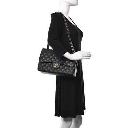 Chanel Caviar Quilted Jumbo Double Flap Black 2 of 13