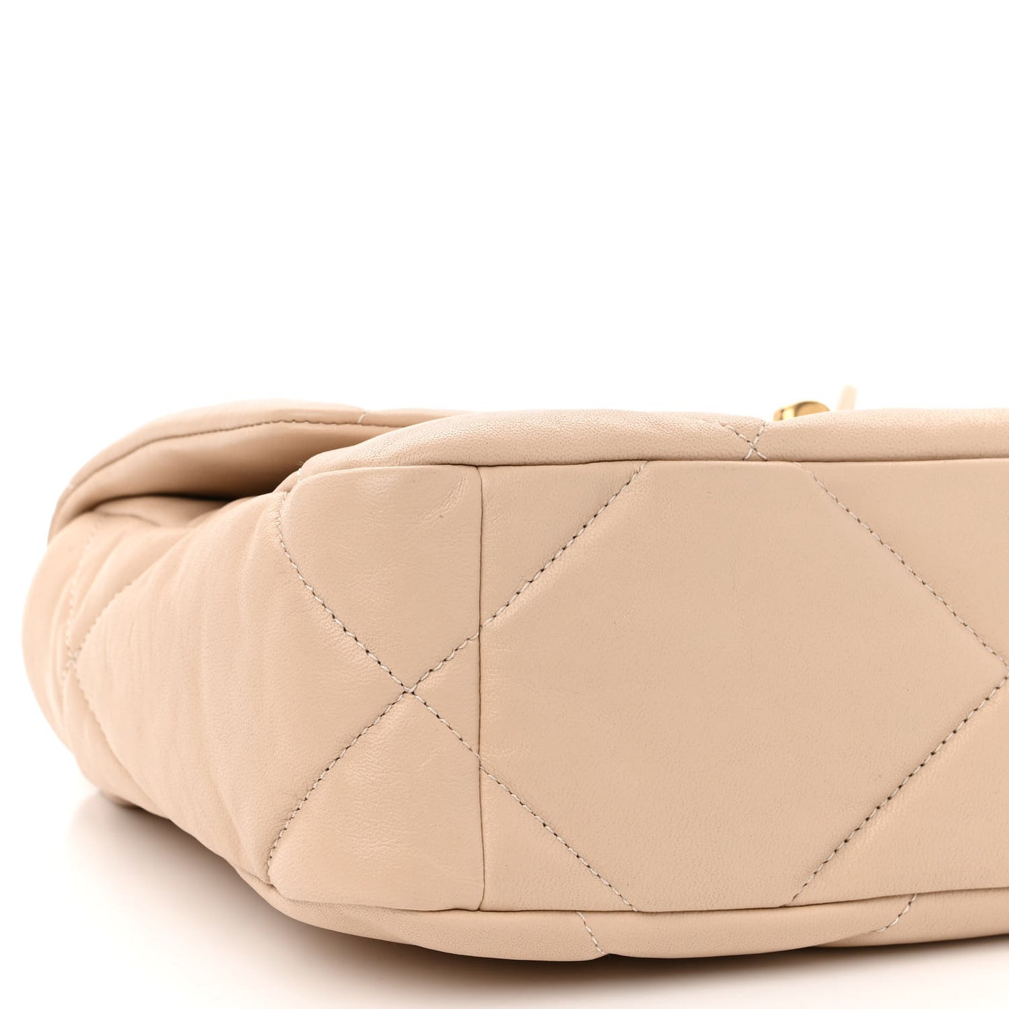 Lambskin Quilted Medium Chanel 19 Flap Beige