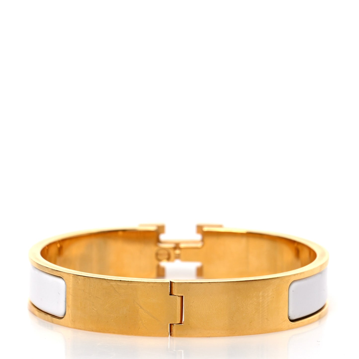Enamel Narrow Clic Clac H Bracelet PM White