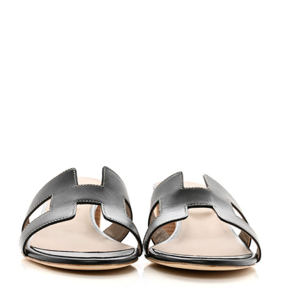 Hermes Calfskin Oasis Sandals 41.5 Black 3 of 9