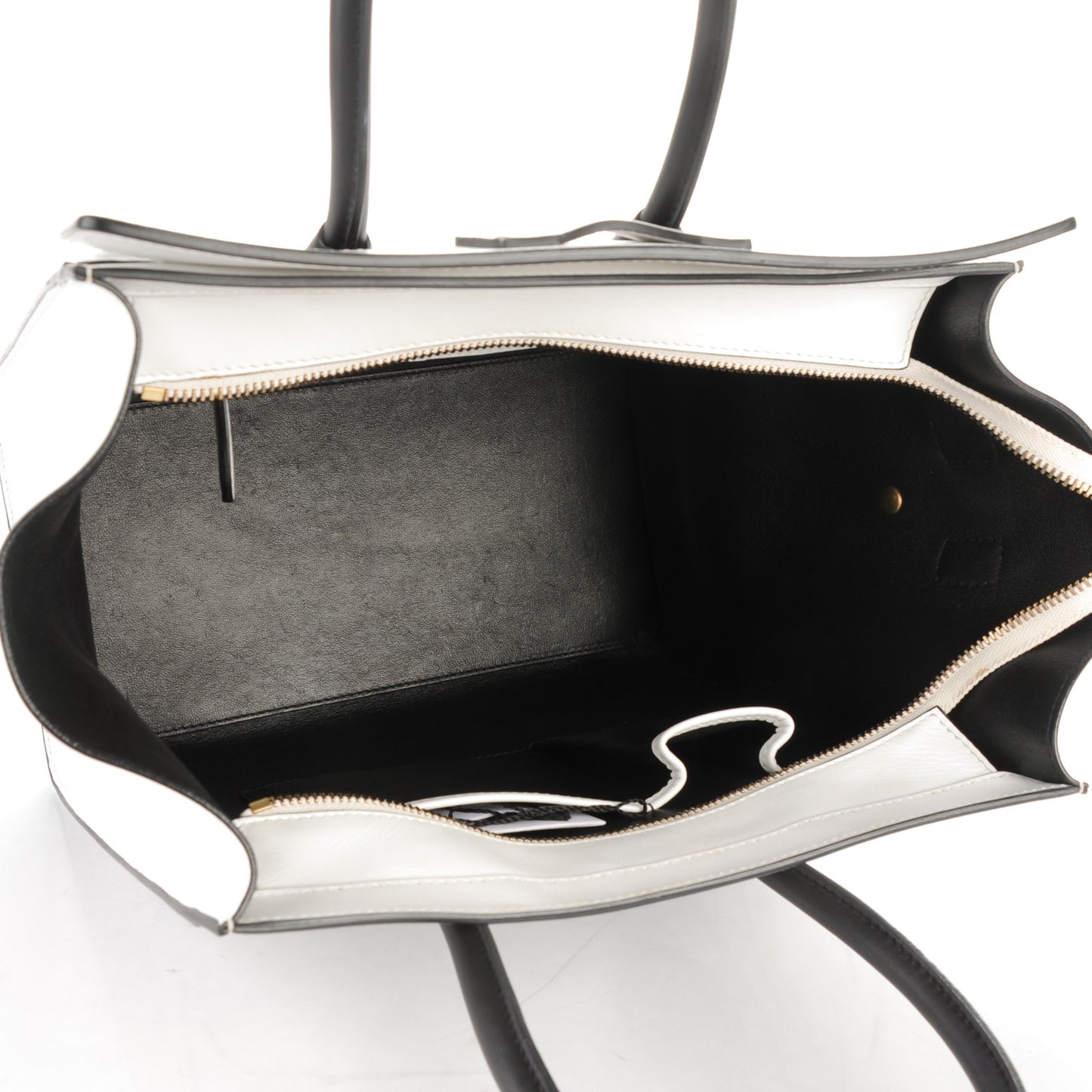 Smooth Calfskin Mini Luggage White Black