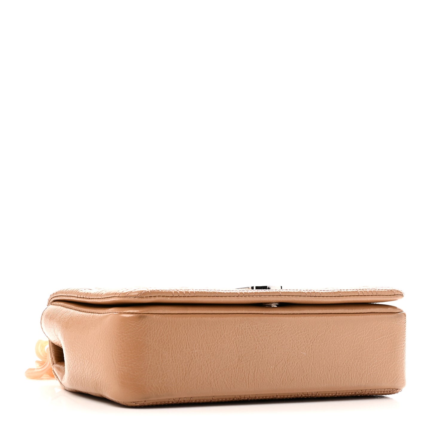 Patent Quilted Resin Chain Small Lola Bag Tan