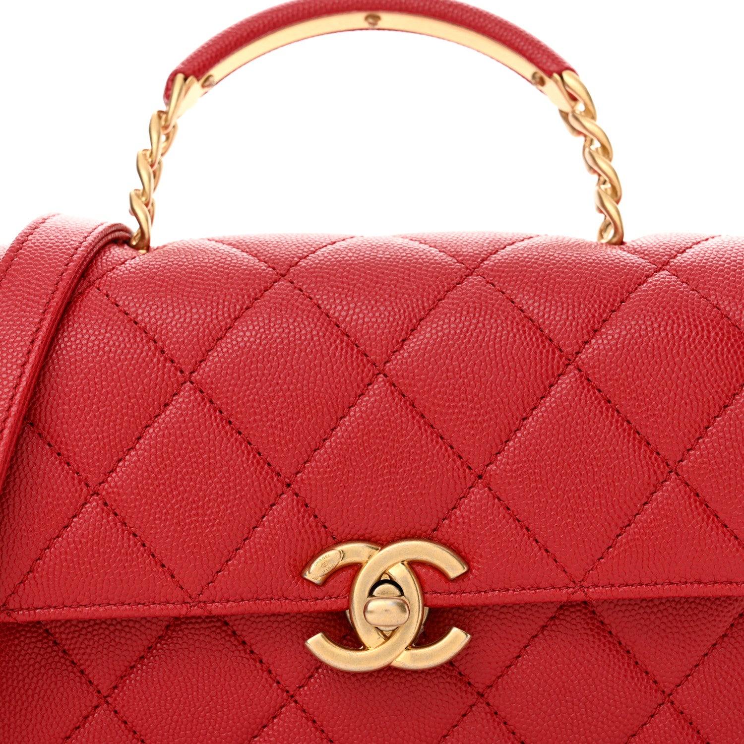 Chanel Caviar Quilted Small Carry Me Top Handle Flap Red 8 of 10