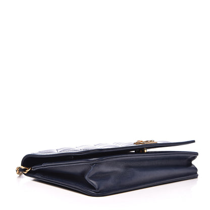 Chanel Lambskin Quilted Boy Wallet On Chain WOC Navy Blue 4 of 14