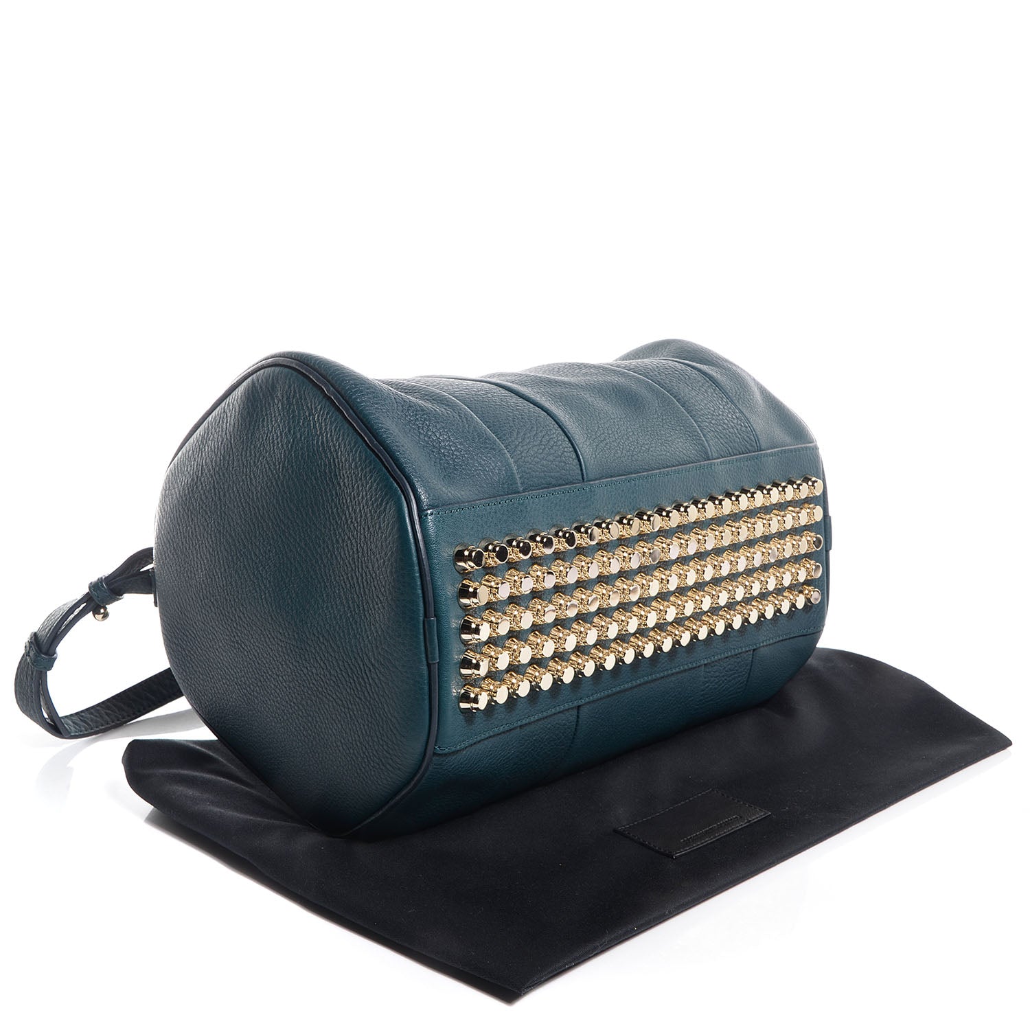 Alexander Wang Pebbled Lambskin Rocco Dark Argon w Pale Gold Hardware 4 of 8