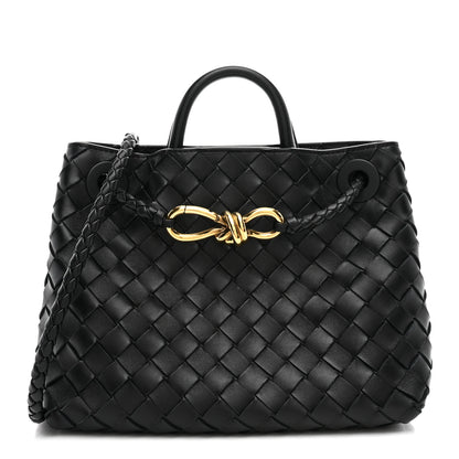 Bottega Veneta Nappa Intrecciato Small Andiamo Shoulder Bag Black 1 of 9