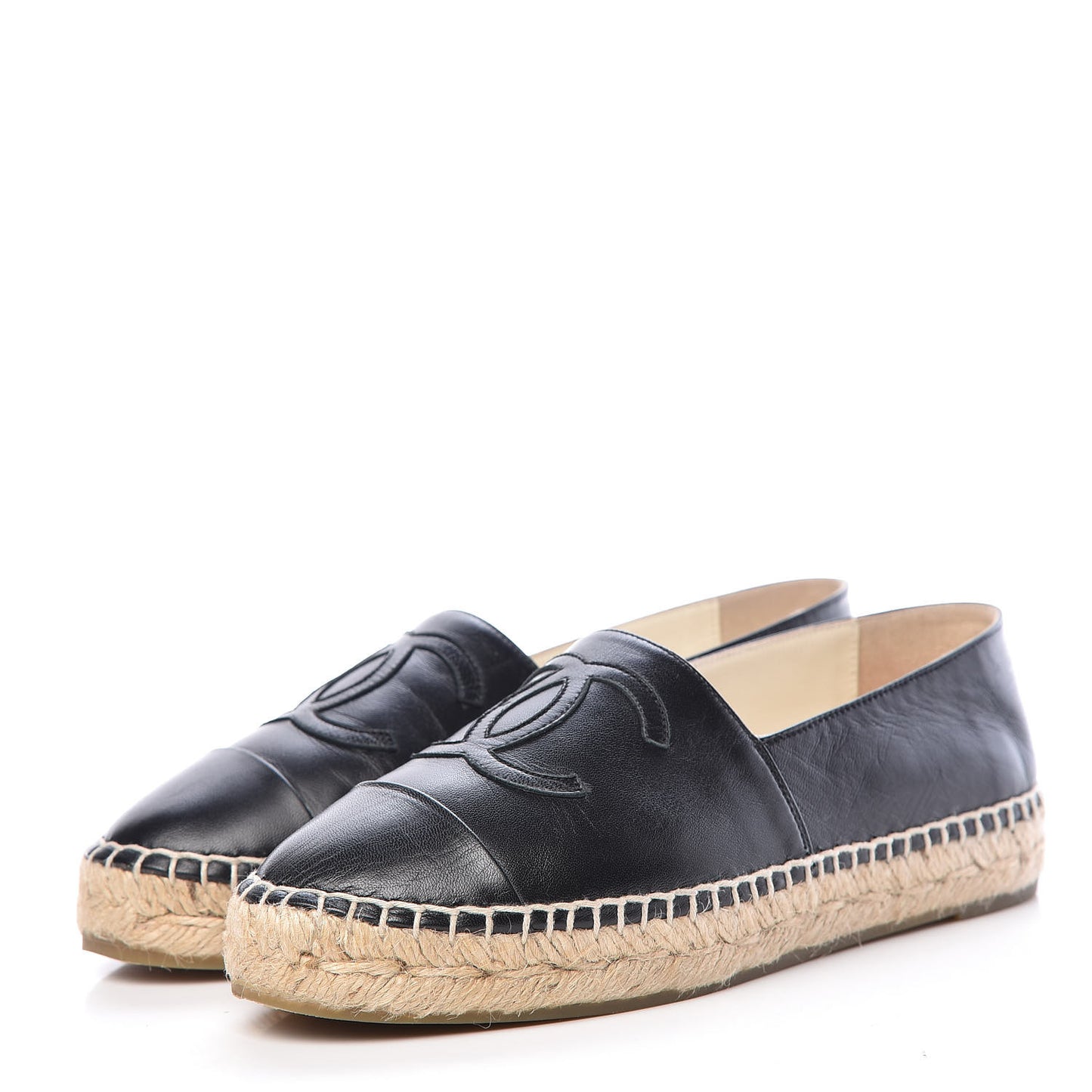 Lambskin CC Espadrilles 35 Black