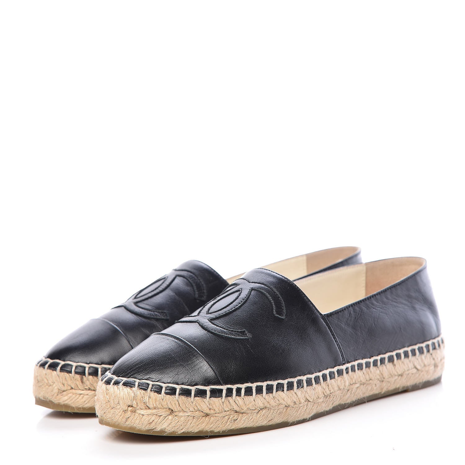Chanel Lambskin CC Espadrilles 35 Black 3 of 10