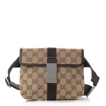 Gucci Monogram Waist Pouch Bag Dark Brown 1 of 11