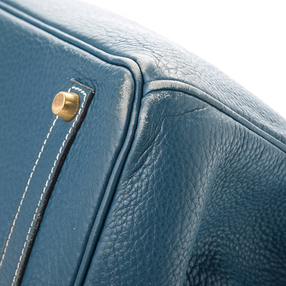 Hermes Taurillon Clemence Birkin 35 Bleu Thalassa 51 of 56
