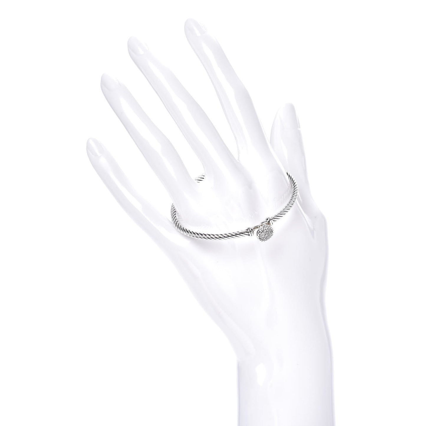 Sterling Silver Diamond 3mm Chatelaine Bracelet