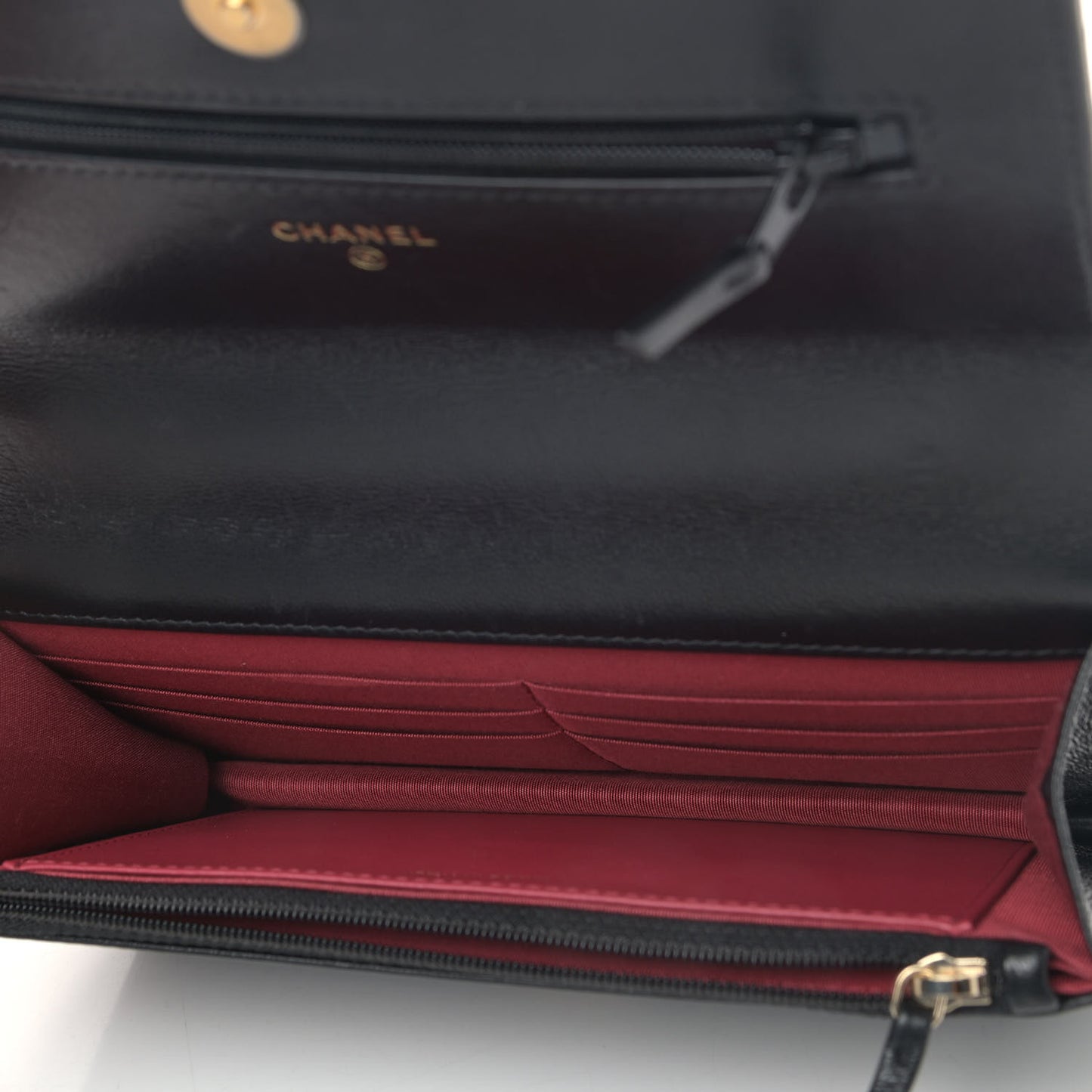 Goatskin Quilted Chanel 19 Wallet On Chain WOC Black